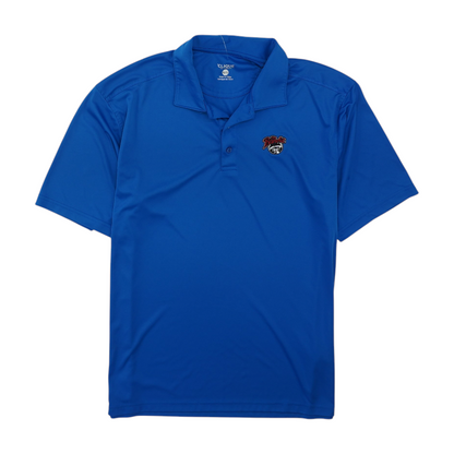 Blue Solid Short Sleeve Polo