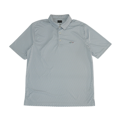 White Print Short Sleeve Polo