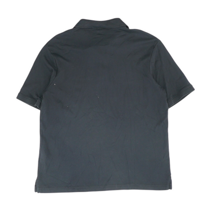 Black Solid Short Sleeve Polo