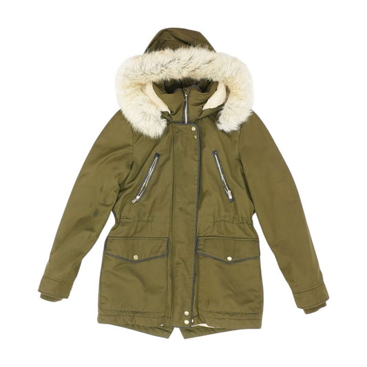 Olive Solid Puffer Coat