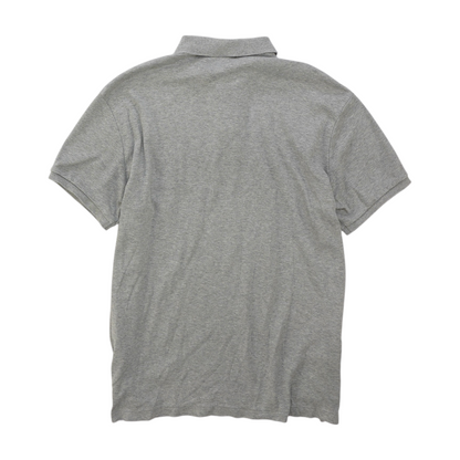 Gray Solid Short Sleeve Polo