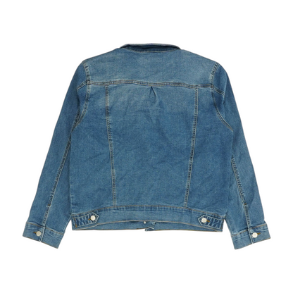 Blue Solid Denim Jacket