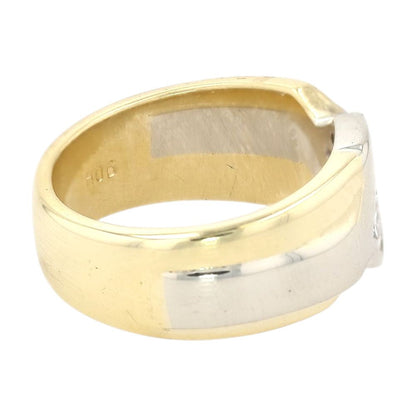 1/3 Ct 18K Two Tone Gold Square Diagonal Set Diamond Band