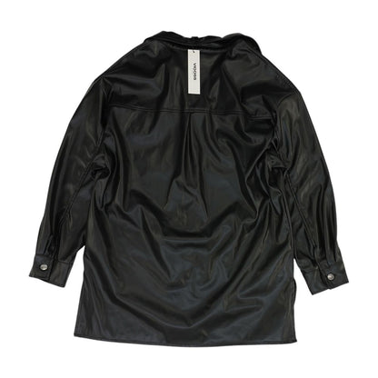Black Faux Leather Coat