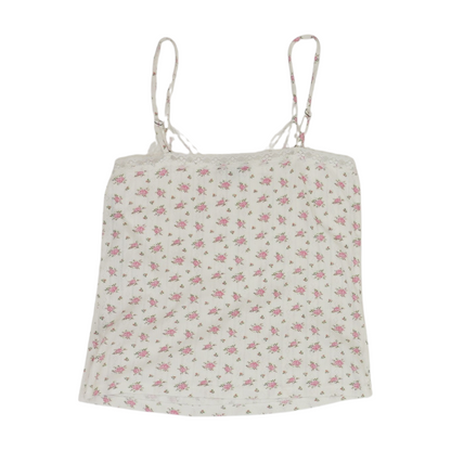 White Floral Pajama Top