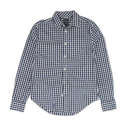 Navy Check Long Sleeve Button Down