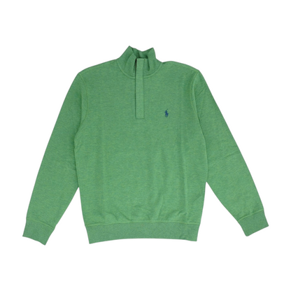 Green Solid 1/4 Zip Pullover