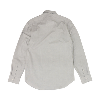 Gray Solid Long Sleeve Button Down
