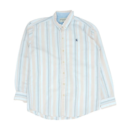 Peach Striped Long Sleeve Button Down