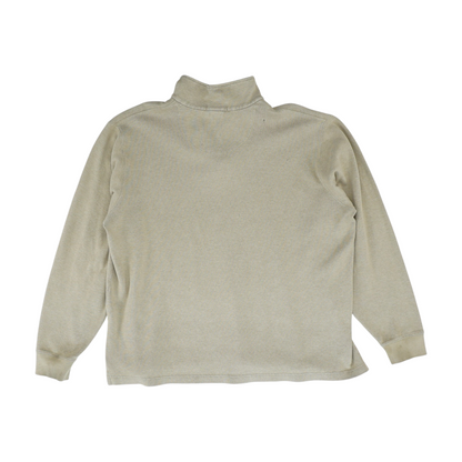 Beige Solid 1/4 Zip Sweater