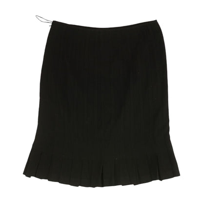 Black Solid Midi Skirt