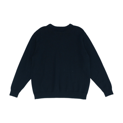 Black Solid Pullover Sweater