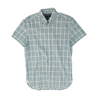 Blue Check Short Sleeve Button Down