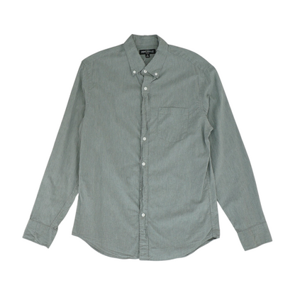 Gray Solid Long Sleeve Button Down