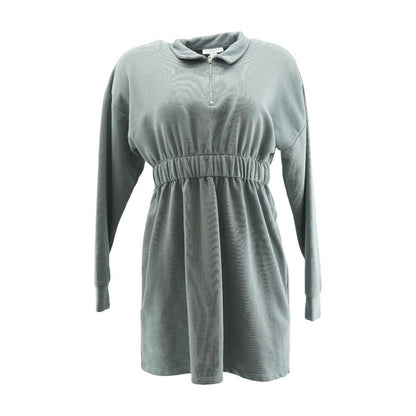 Gray Solid Mini Dress
