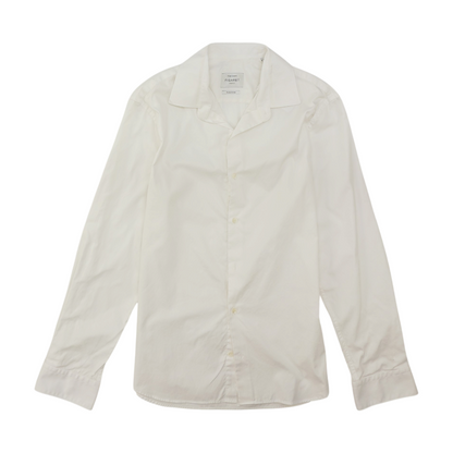 White Solid Long Sleeve Button Down