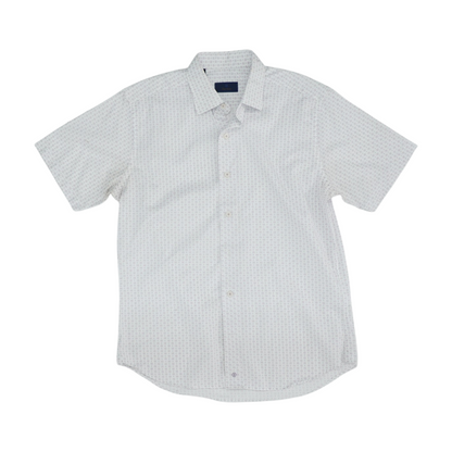 Purple Print Short Sleeve Button Down