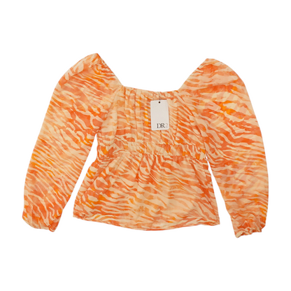Orange Animal Print Blouse