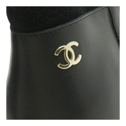 Interlocking CC Logo Moto Boots in Black
