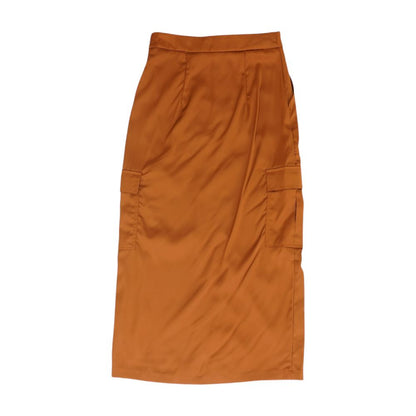 Bronze Solid Midi Skirt