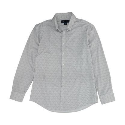White Striped Long Sleeve Button Down