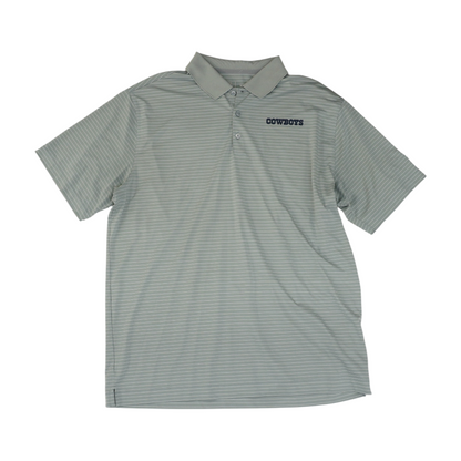 Gray Striped Short Sleeve Polo