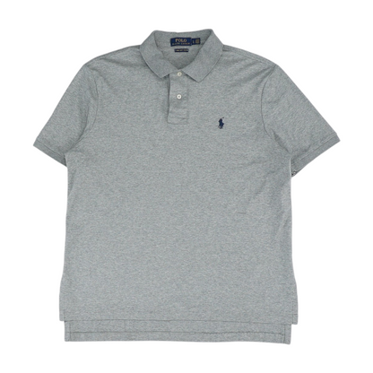 Gray Solid Short Sleeve Polo