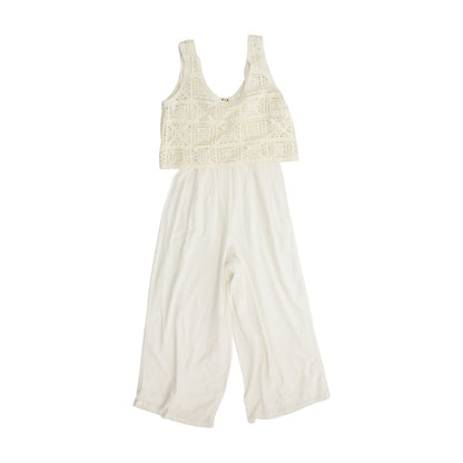 White Solid Jumpsuit