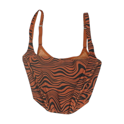 Tan Animal Print Cropped Blouse