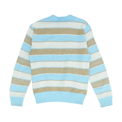 Vintage Beige Striped Pullover Sweater