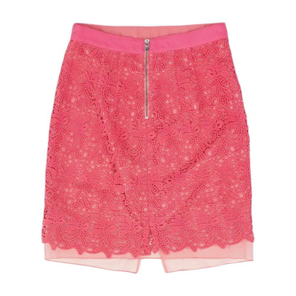 Pink Solid Mini Skirt