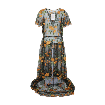 Black Plus Floral Maxi Dress