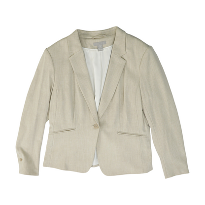 Beige Solid Blazer