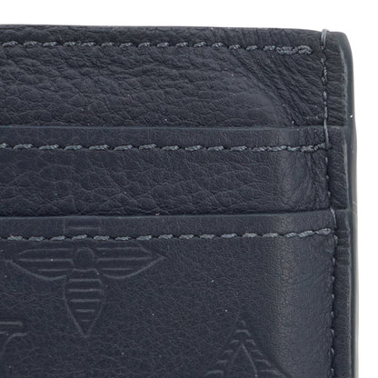 Navy Blue Double Card Holder in Monogram Shadow Leather