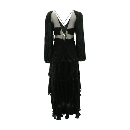 Black Solid Maxi Dress