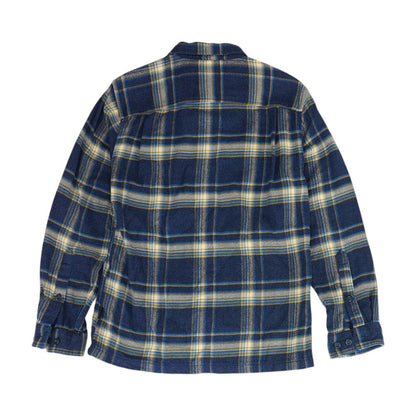 Navy Plaid Flannel Button Down