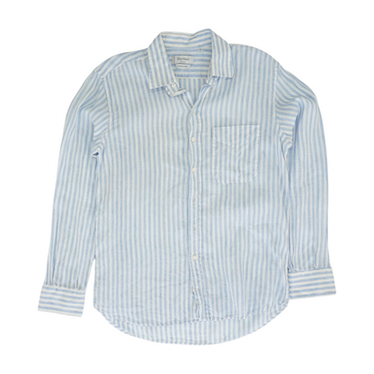 White Striped Long Sleeve Button Down