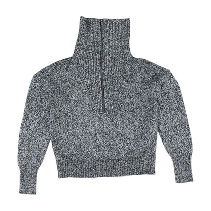 Black Abstract 1/4 Zip Sweater