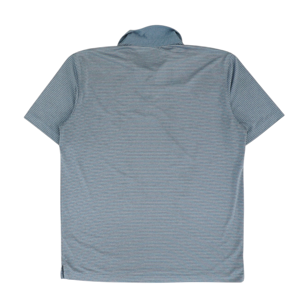 Blue Striped Short Sleeve Polo