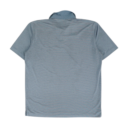 Blue Striped Short Sleeve Polo