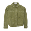 Green Solid Denim Jacket