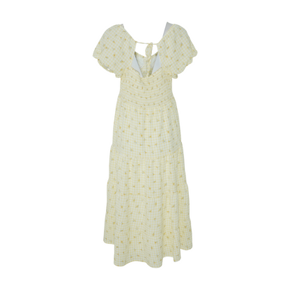 Yellow Floral Midi Dress
