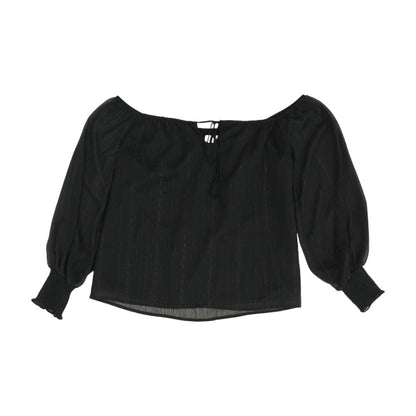 Black Striped Long Sleeve Blouse