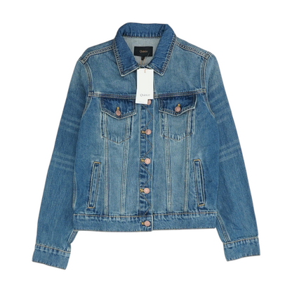 Blue Solid Denim Jacket
