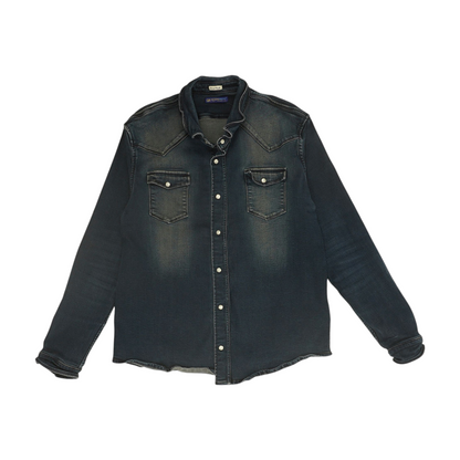 Navy Solid Long Sleeve Button Down