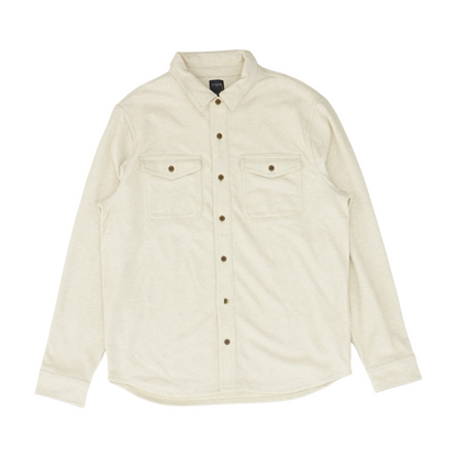 Cream Solid Long Sleeve Button Down