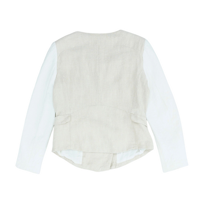 Beige Color Block Blazer