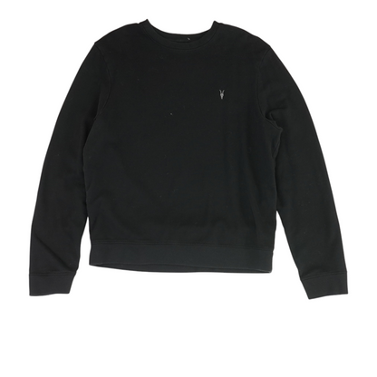 Black Solid Sweatshirt Pullover