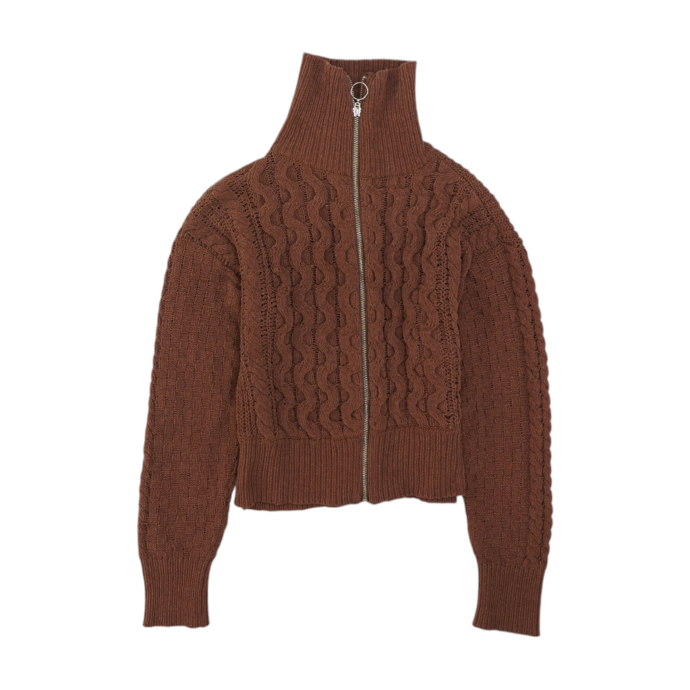 Derek Heart Brown Cardigan Sweater – Image 1