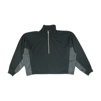 Black Solid 1/4 Zip Pullover